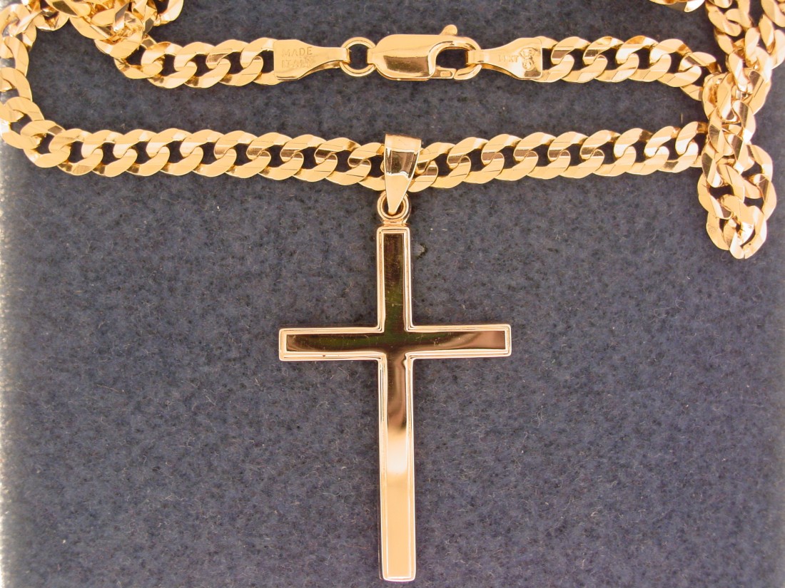 The gift of Easter, the gift of Easter jewelry - Blog - Chantelle Jewelers - High_Polished_Cross_%26_Curb_Chain